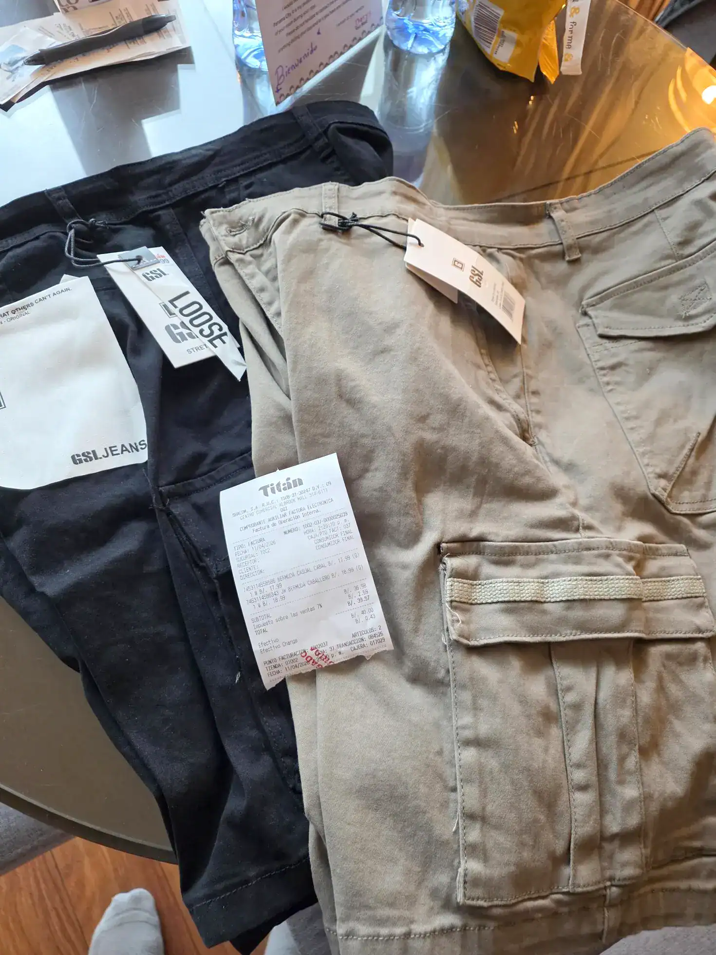 Brian's new shorts purchased at Albrook Mall Panama City