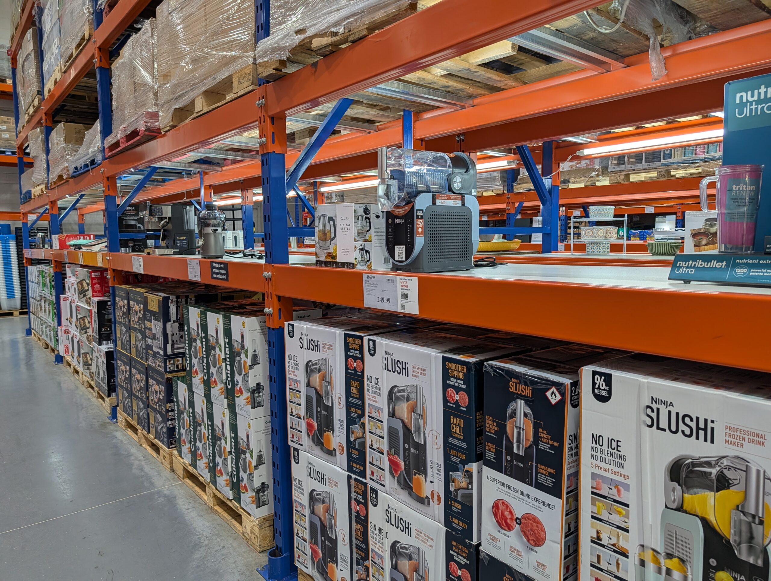 Stacked warehouse aisles inside PriceSmart Panama City