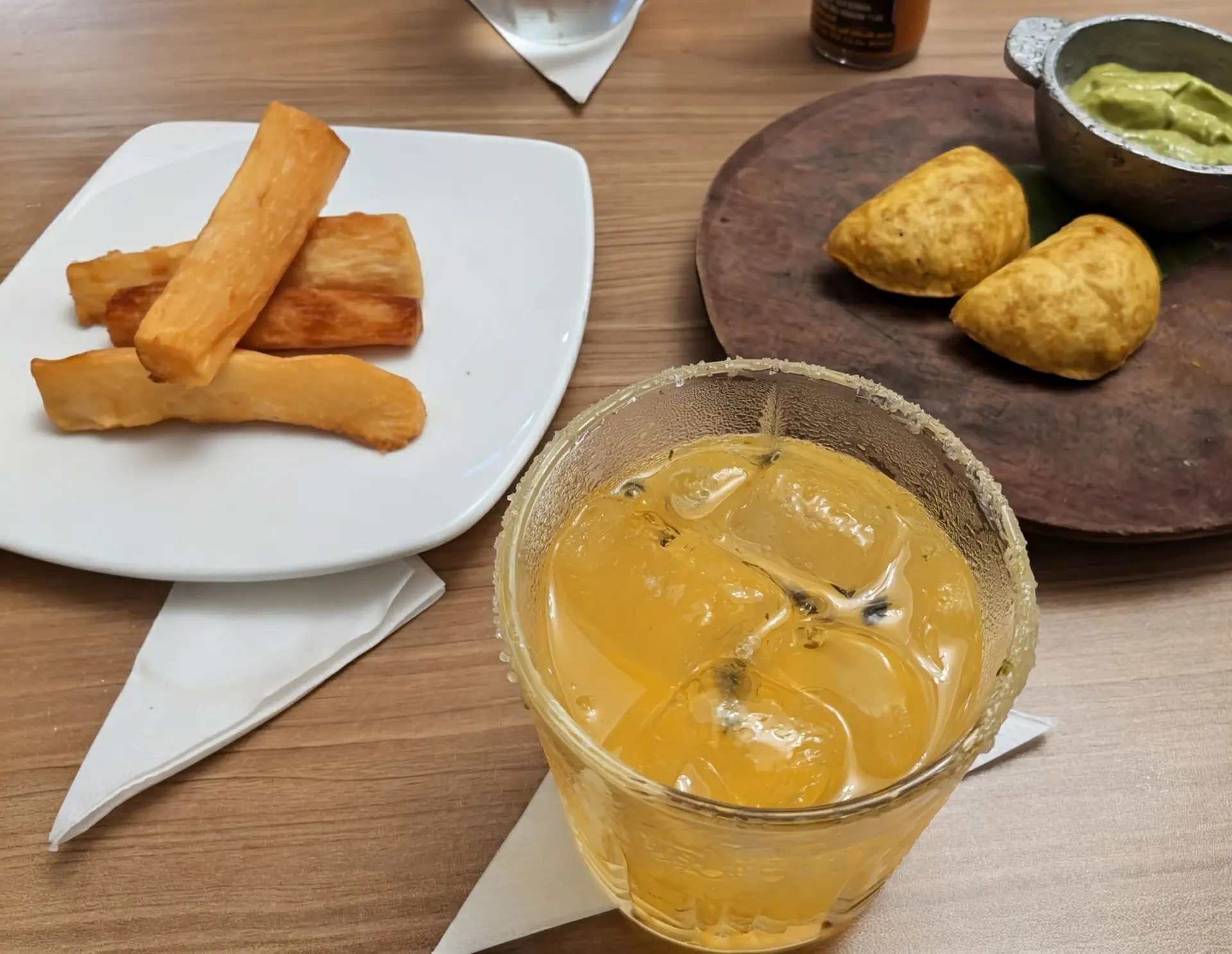 Fried yucca and curry chicken plantain empanadas at El Trapiche Panama City