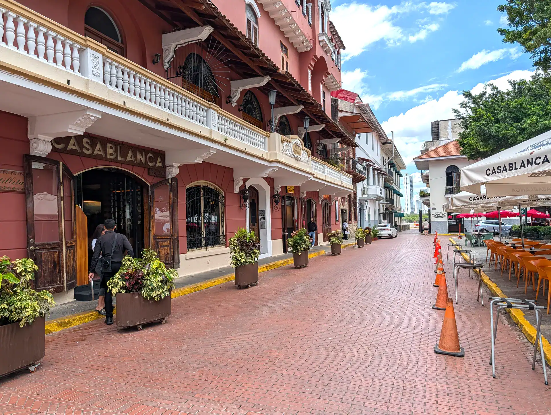Renovated street in Casco Viejo old town Panama City
