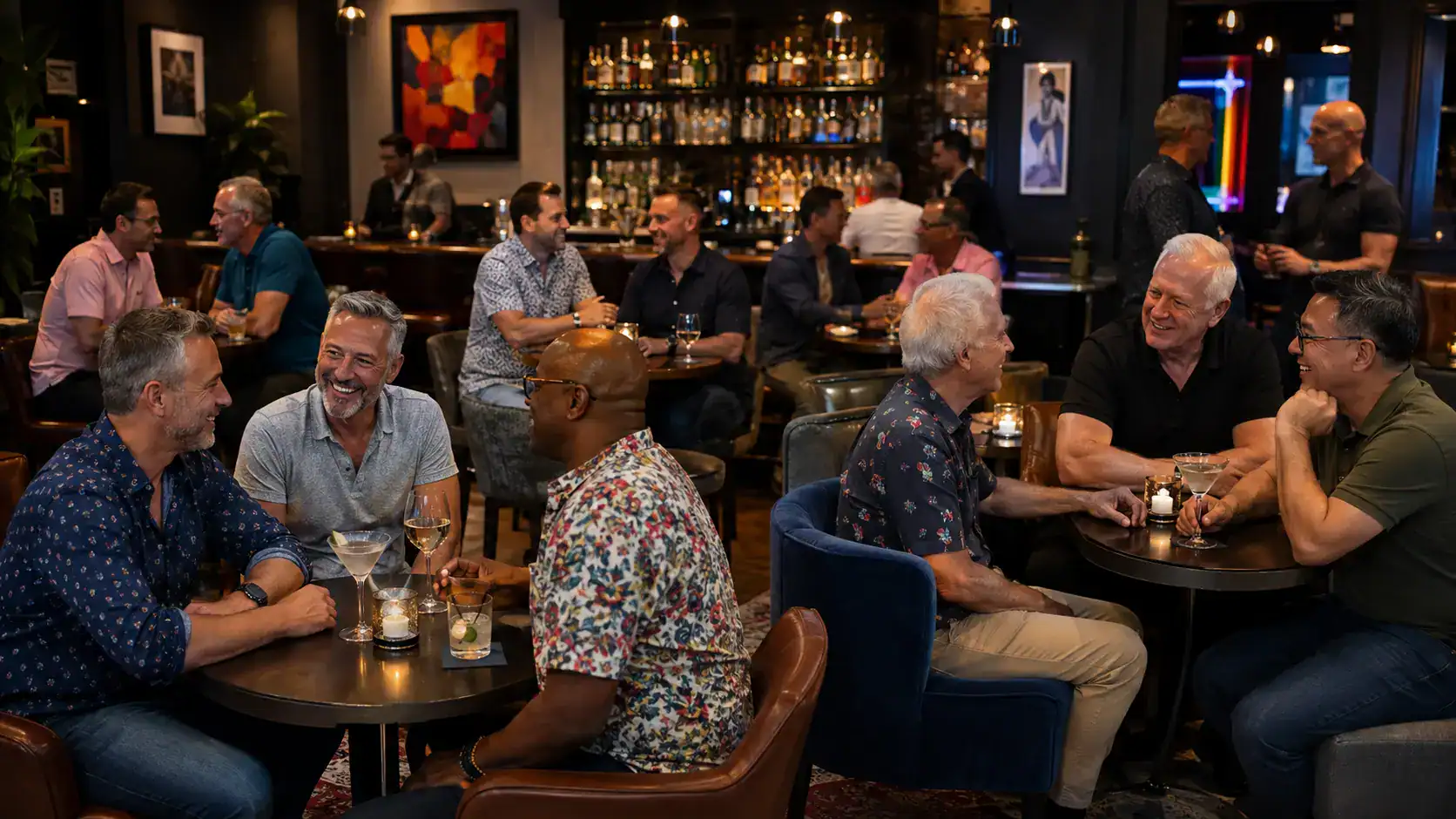 Gay guys in a bar.